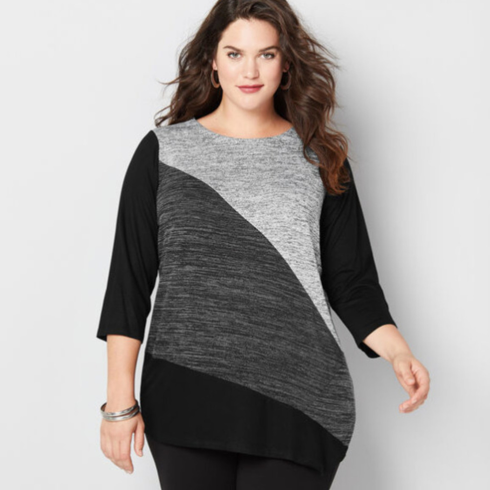 Avenue Colorblock Asymmetric tunic  size 18/20